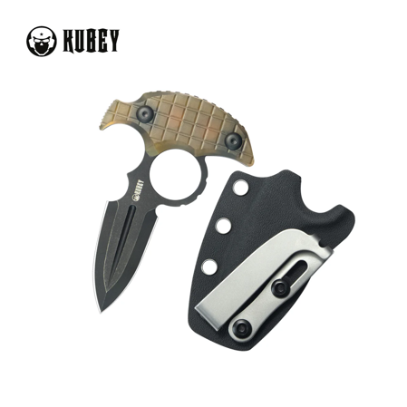 Kubey Cavy Pushdagger Yellow Ultem, Blackwashed 14C28N by MUZI Design (KU403E)