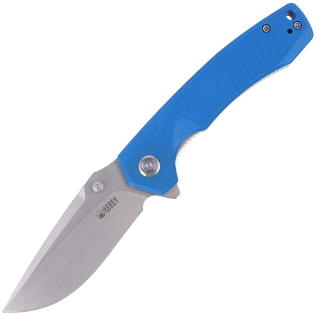 Kubey Knife Blue G10, Bead Blasted D2 (KU901B)