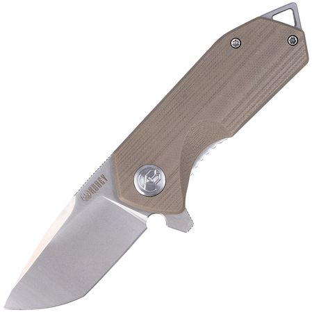 Kubey Knife Campe, Khaki G10, Bead Blasted D2 (KU203G)