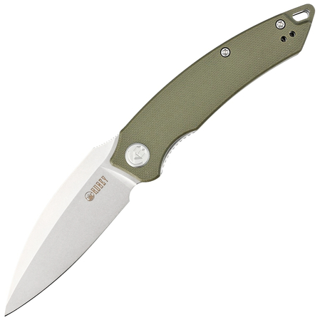 Kubey Knife Leaf Green G10, Bead Blasted AUS-10 by Tiguass (KU333E)