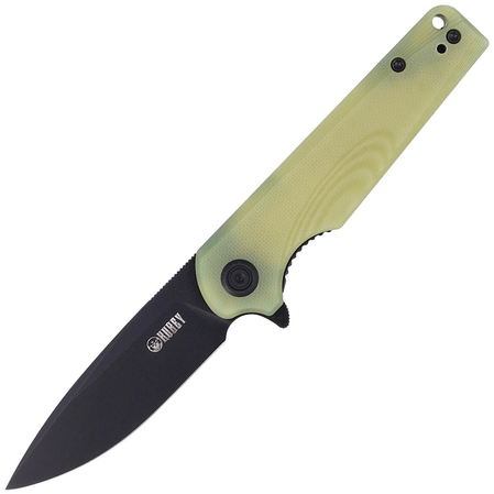 Kubey Knife Wolverine, Translucent Yellow G10, Dark Stonewashed D2 (KU233D)