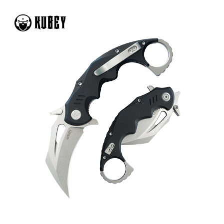 Kubey Mini Wrath Knife Black G10, Beadblasted 14C26N by MUZI Design (KU262A)