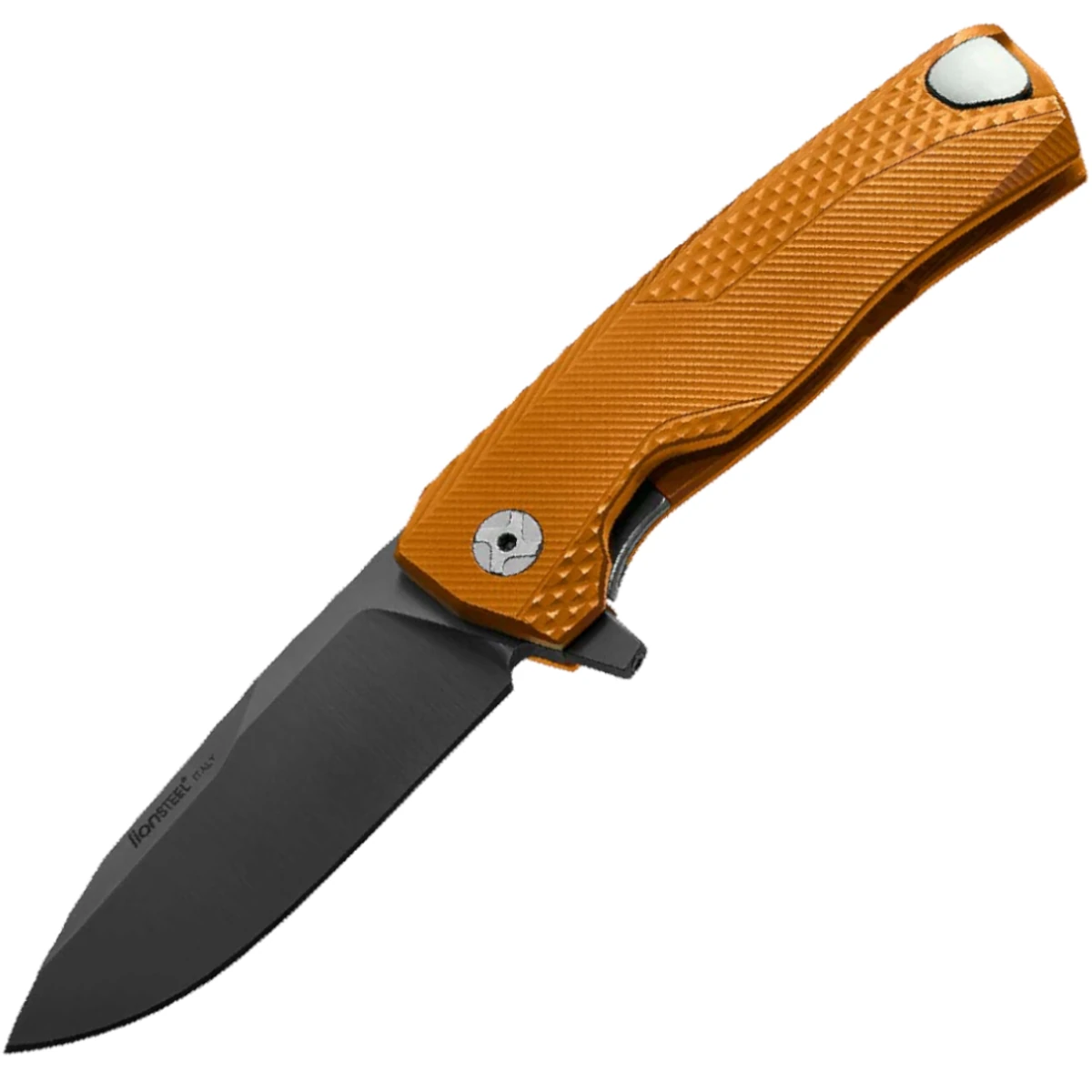 LionSteel ROK Orange Aluminum, Black M390 by Molletta (ROK A OB)