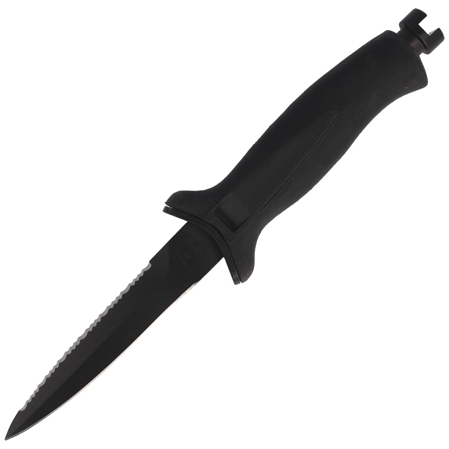 MAC Aquatys 11 2 Black PP/TPE Diving Knife, Idroglider Gold Black W 1.4116 (AQT12ST-2.N)