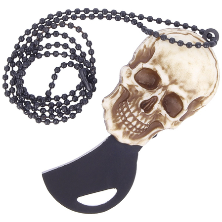 Martinez Albainox Skull Neck Knife, Black Blade (18698)