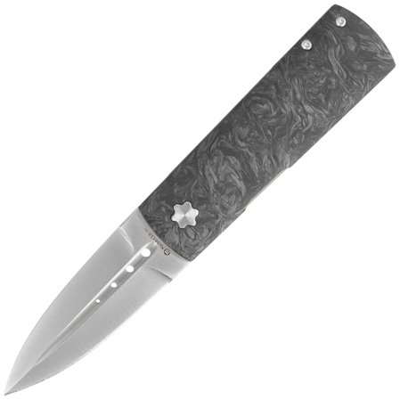 Maserin Daga Black/Silver FatCarbon, Satin Elmax by Attilio Morotti Knife (372/N)