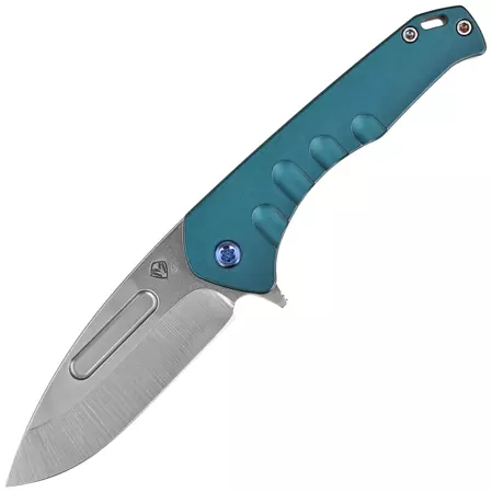 Medford Knife Praetorian Swift FL Flipper Drop Point Blue Titanium, Tumbled S45VN by Greg Medford