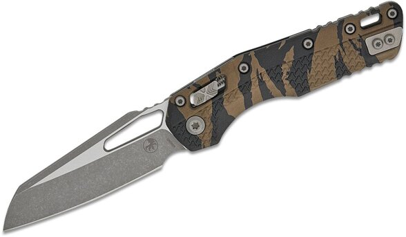 Microtech MSI S/E Knife Tiger Stripe Camo Tri-Grip Polymer, Apocalyptic M390MK by Tony Marfione (210T-10APPMTRC)