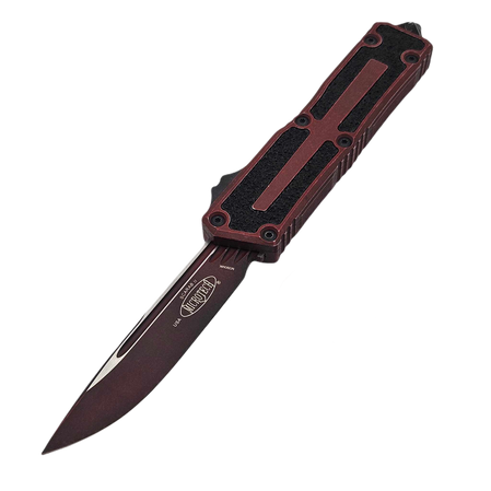 Microtech Scarab II S/E Gen III OTF Knife Weathered Crimson Aluminum, Crimson M390MK by Tony Marfione (1278-1WCN)