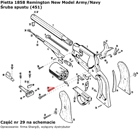 Pietta 1858 Remington New Model Army Trigger Screw (451)