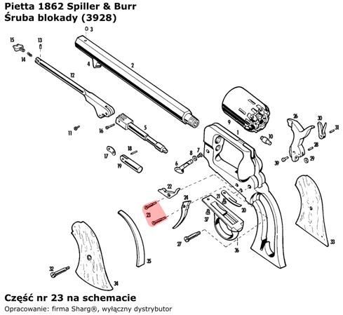 Pietta 1862 Spiller & Burr Cylinder Stop Screw (3928)