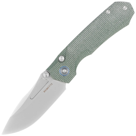 Remette Rhino MC319G Knife Military Green Micarta, Stonewashed 14C28N