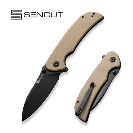 Sencut Borzam Tan G10, Black 9Cr18MoV Knife (S23077-2)