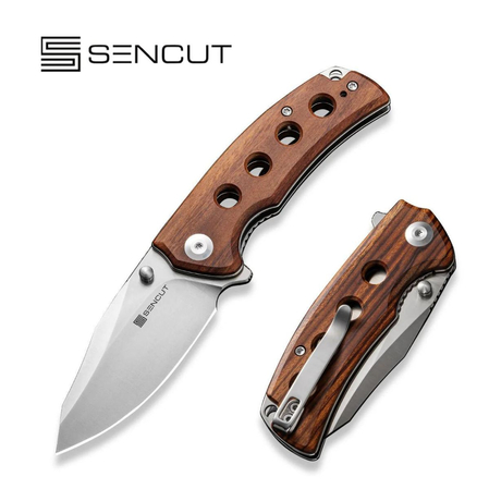 Sencut Excalis Guibourtia Wood, Satin 9Cr18MoV (S23068-4)