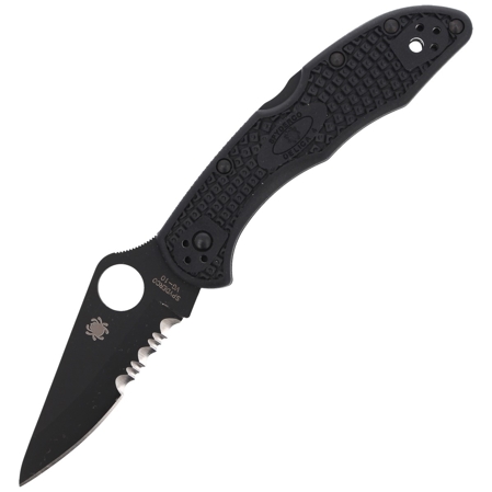 Spyderco Delica 4 FRN Black/Black Blade CombinationEdge Knife (C11PSBBK)