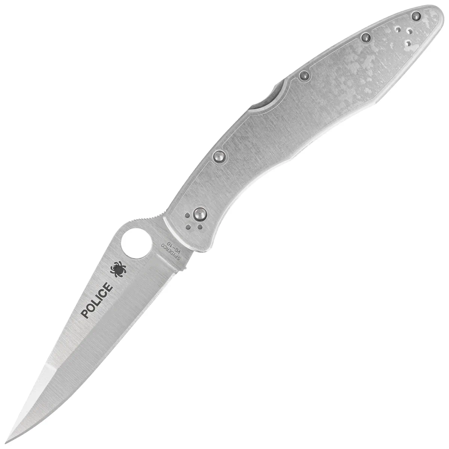 Spyderco Police Stainless Steel, Satin Combo VG-10 by Sal Glesser (C07PS)