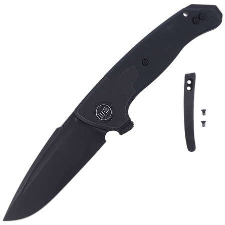 WE Knife Press Check Black Ti / Black G10, Black Stonewashed by Allen Elishewitz (WE20078B-1)