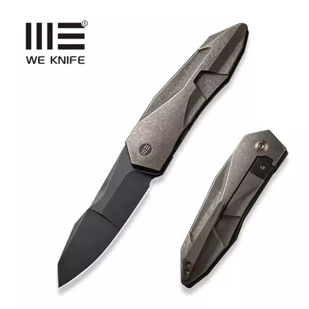 WE Knife Solid Bronze Titanium, Black Stonewashed CPM 20CV by Gustavo T. Cecchini (WE22028-3)