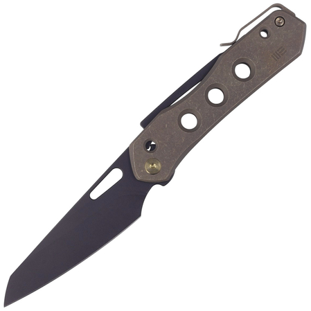 WE Knife Vision R Bronze Titanium, Black Stonewashed CPM 20CV by Snecx Tan (WE21031-4)