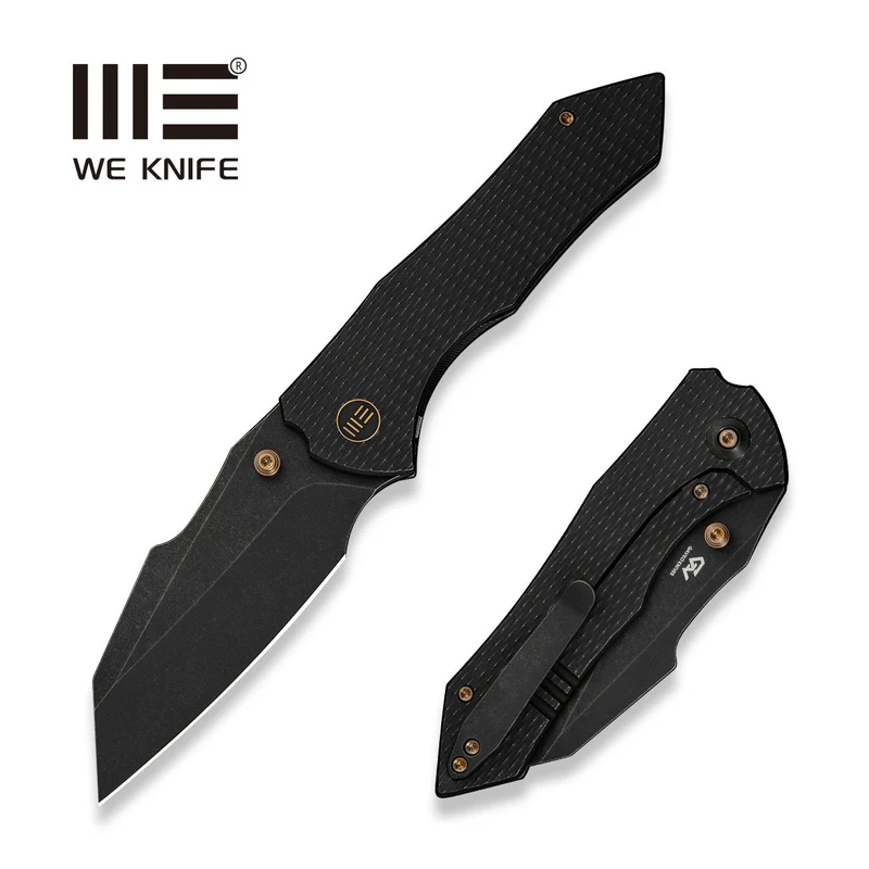 WeKnife High-Fin XL Black Titanium, Black Stonewashed CPM 20CV by Gavko Knives (WE24010-1)