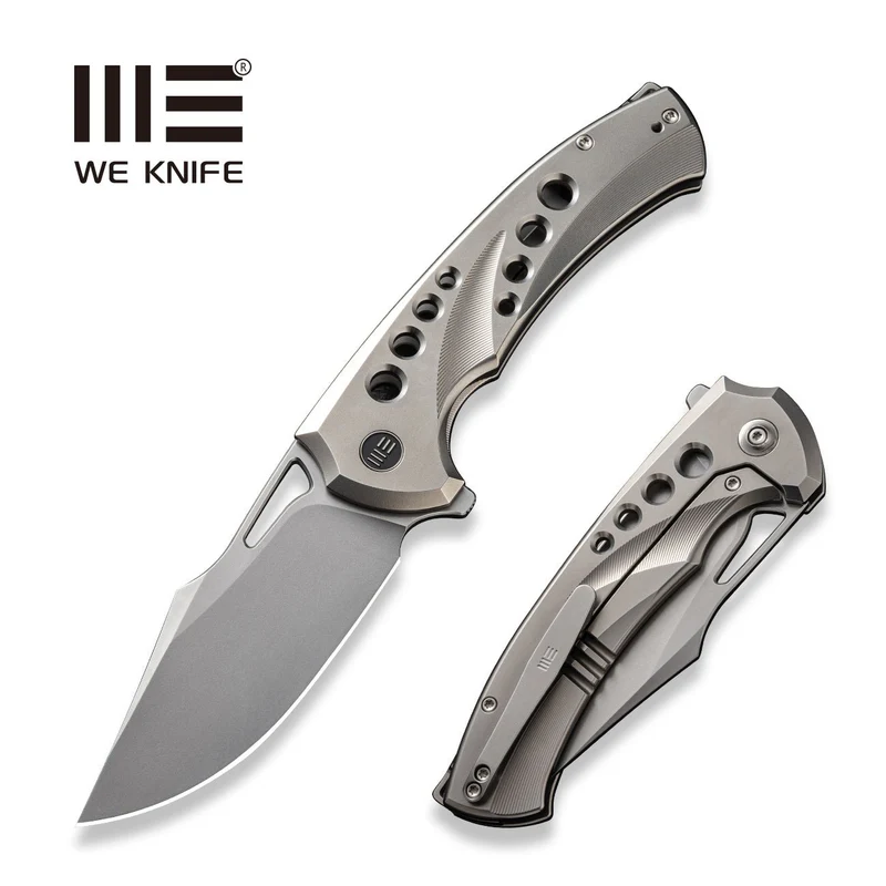 WeKnife Swiftfin Polished Bead Blasted Titanium, Polished Bead Blasted CPM 20CV (WE23051-2)