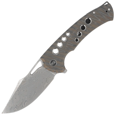 WeKnife Swiftfin Tiger Stripe Titanium, Damasteel Thor (WE23051-DS1)