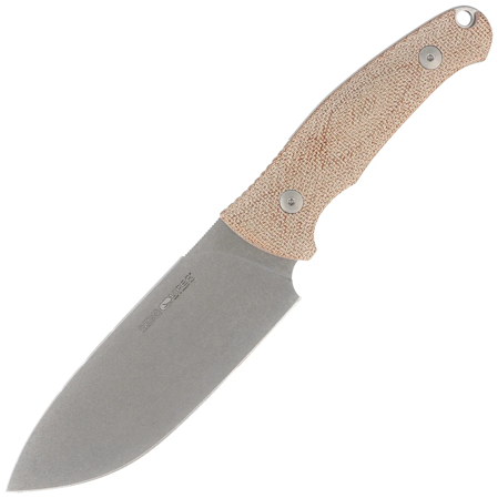 anger Natural Canvas Micarta, Stonewashed N690 by Jens Ansø knife (VT4054CN)