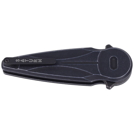 Nóż składany FOX Saturn Left Handed, Black Aluminium, Black Stone Washed N690Co by Denis Simonutti (FX-551 SX ALB)