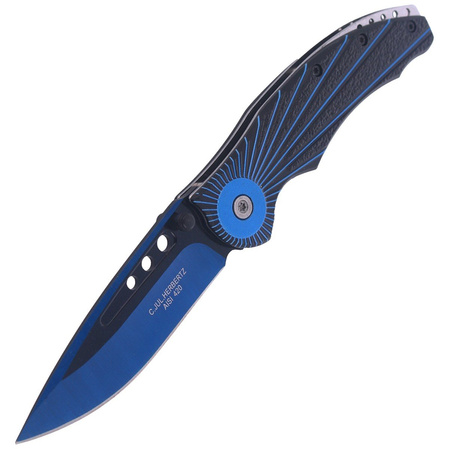 Herbertz Solingen Hit Aluminum Blue-Black 90mm Knife (584412)