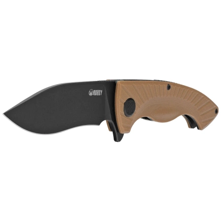 Kubey Timberwolf KU208H Knife Tan G10, Blackwashed 14C28N