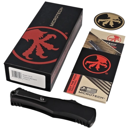 Microtech Hera II D/E Black Aluminum, Black M390MK by Tony and Sean Marfione