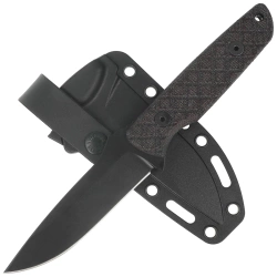Spartan Blades Alala Knife Black Canvas Micarta, Black 1095 Cro-Van by Curtis Iovito (SBSL004BKBK)