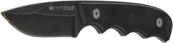 Tecnocut TCN3418 Neck Knife - Black G10, Black Stonewashed 440