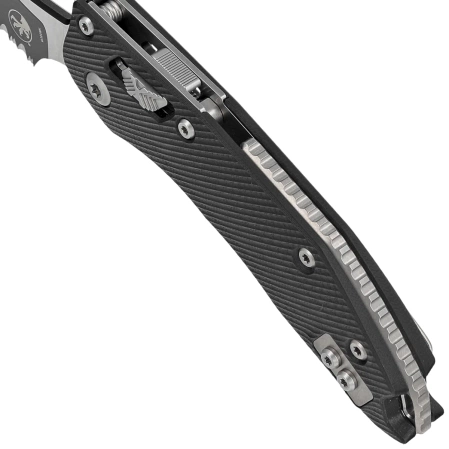 Microtech Stitch Ram-Lok S/E Knife Black Fluted G10, Black P/S M390MK by Sebastijan Berenji and Tony Marfione (169RL-2FLGTBK)