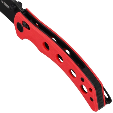 Kubey Hound KU172E Knife Red G10, Blackwashed 14C28N by Maksim Tkachuk