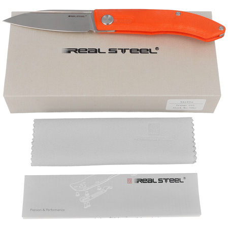 Nóż składany Real Steel Stella Orange G10, Stonewash VG-10 by Poltergeist Works (7052)