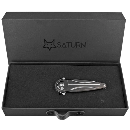 Fox Saturn Black Titanium, Satin M390 by Denis Simonutti knife (FX-551 TI)