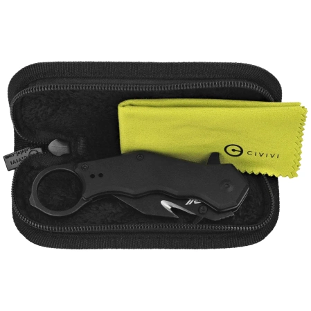 Nóż składany karambit Civivi Amaroq Black Aluminium, Black Stonewashed Nitro-V by Tony Sentmanat (C24018-2)