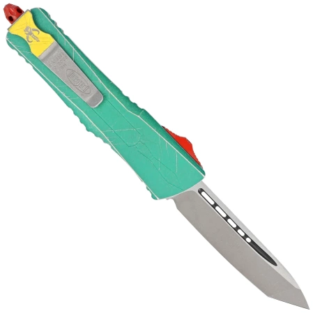 Nóż automatyczny OTF Microtech Combat Troodon T/E Bounty Hunter Signature Distressed Green Aluminium, Apocalyptic M390 by Tony Marfione (144-10BH)