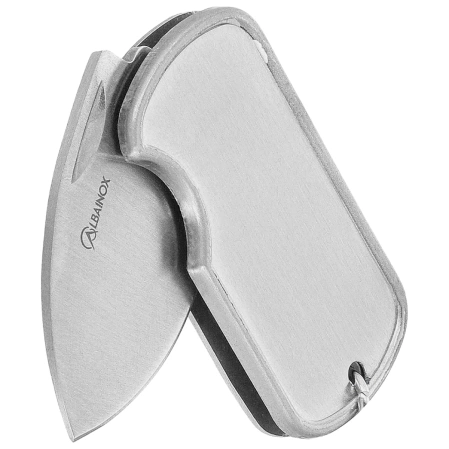 Martinez Albainox Dog Tag Keychain Knife Satin Stainless Steel, Satin 3Cr13Mov (18653)