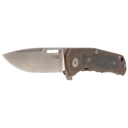 LionSteel Q4ttro Knife Bronze Titanium/Fat Carbon, Satin MagnaCut by Molletta (Q4 BR)