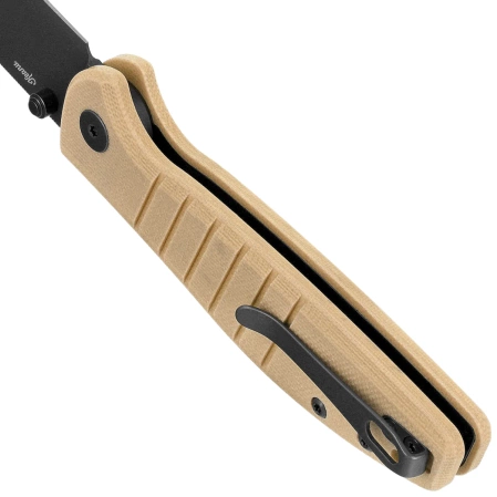 Bestechman Goodboy Jr. Knife Khaki G10, Black PVD D2 by Keanu Alfaro (BMK10F)