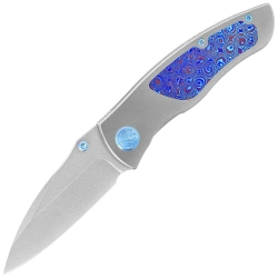 Nóż składany Kubey KB Knives Vertigo Gray Titanium/Timascus, Stonewashed CPM S35VN by Peter Carey (KB258D)