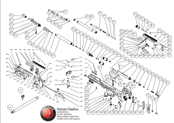 Sworzeń zwalniania do wiatrówki Hatsan AT44, Airmax, Nova, Gladius, Trophy (2618)
