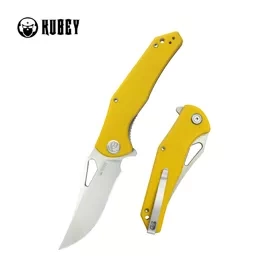 Kubey Phemius Knife Yellow G10, Sandblasted 14C28N (KU149G)