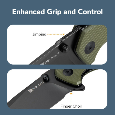 Nóż składany Sencut Skarnax OD Green G10, Black 9Cr18MoV (S24025-2)