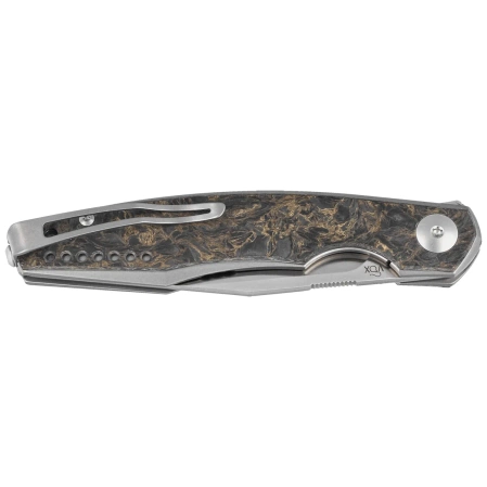 Viper Belone Titanium/Dark Matter Gold Fat Carbon, Satin M390 by Jesper Voxnæs Knife (V5970TIFCG)