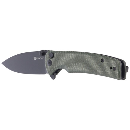 Sencut Knife Sachse Green Micarta, Black Stonewashed 9Cr18MoV (S21007-2)