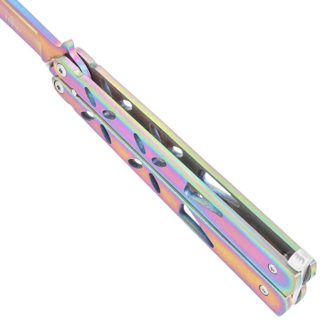Nóż motylkowy Third Decor Habitat Balisong Rainbow Stainless Steel, Rainbow 420 (K2450)