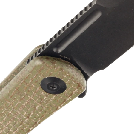 Civivi Knife Caetus Green Burlap Micarta, Black Stonewashed 14C28N (C21025C-3)